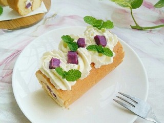 紫薯蛋糕卷,成品图。