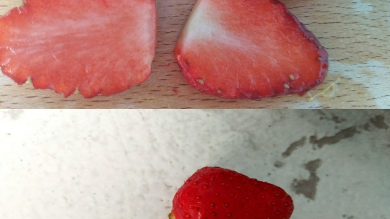 风靡欧洲的健康网红~粉色Smoothie Bowl,一部分草莓🍓放入冰箱冻十五分钟，一部分切片。