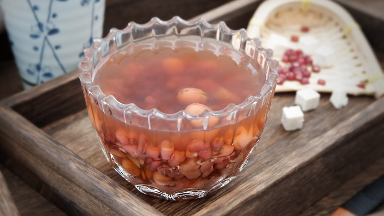 红豆茯苓莲子汤,成品图