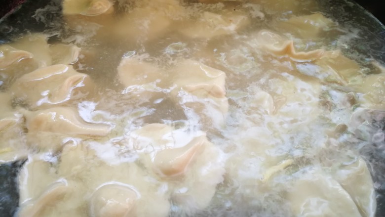 白菜豆腐水饺,水开下水饺，飘起来，咕嘟一会，就行，素菜饺子好熟。