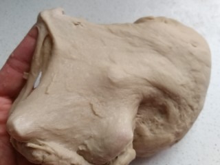 奥利奥面包卷,揉面至出现粗膜状态