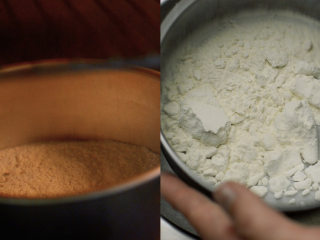 Q弹港式菠萝包,接着来做酥皮。因为家里没有低筋面粉，所以把高筋面粉烤一下，120度15分钟。放凉后过筛，就得到低筋面粉了。