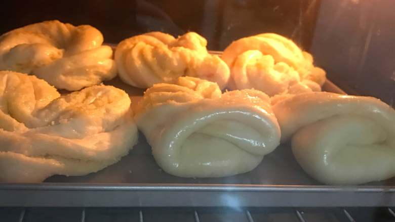 奶香椰蓉面包,将发酵好的面团取出，刷上全蛋液。放入预热好175度的烤箱烤20分钟。