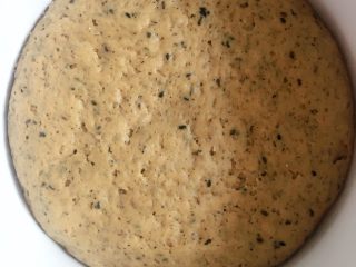 三麦低脂代餐健康吐司,由于全麦和黑麦粉筋度较低，且份量较多，所以发酵好的面团比较粗糙。