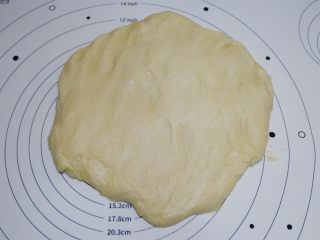 麻薯华夫饼（酵母版）,发酵好的面团取出，按压排气，边缘的大气泡拍掉。
