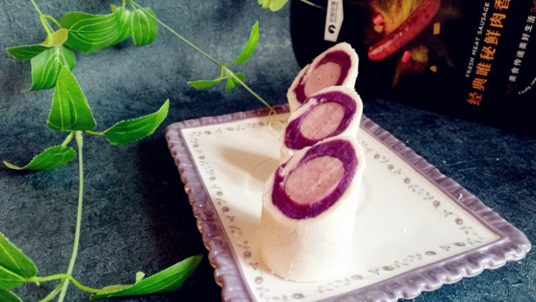 香肠紫薯吐司卷