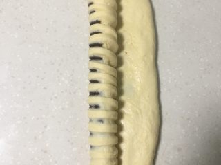 毛毛虫面包,由长形的一边开始卷。