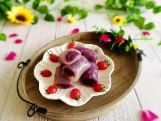 辅食计划+水晶紫薯卷,成品图