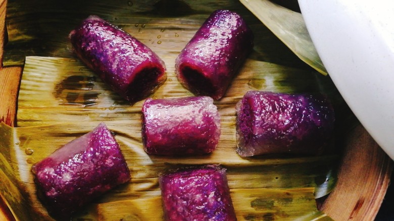 辅食计划+水晶紫薯卷,蒸好放凉后更好吃，表皮非常Q