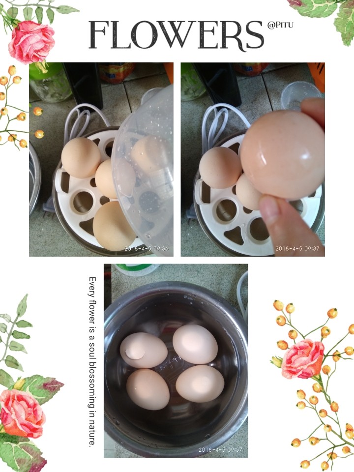 甜醋冰糖鸡蛋,煮熟拿出放碗里用冷水泡个几分钟，这样容易剥壳
