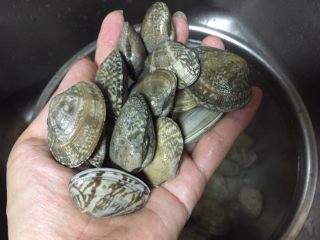 啤酒泡椒花蛤,买回家的花蛤用手搓洗外壳