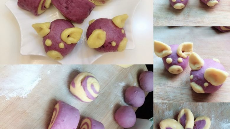 南瓜紫薯开花馒头,还可以做成各种花样哦！这是一小部分！