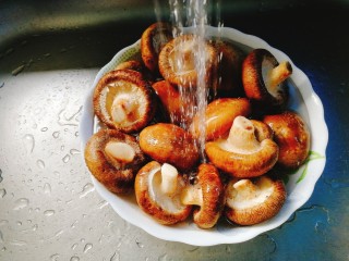 菌类料理+凉拌香菇,香菇冲洗干净