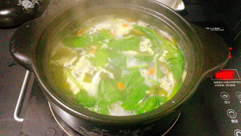 菌类料理+芙蓉鲜蔬汤,加入菠菜