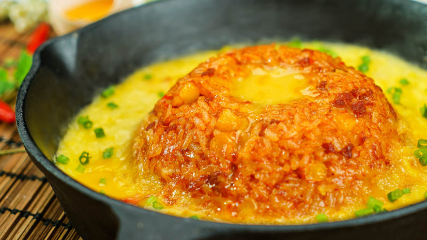 韩式蛋浆火山炒饭