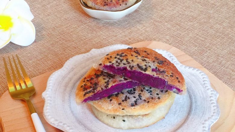 紫薯糯米饼,成品图。