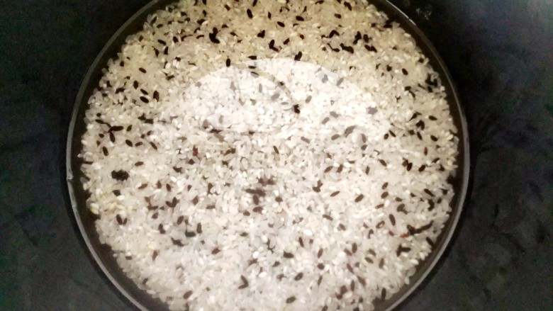 黑米饭,加入适量清水