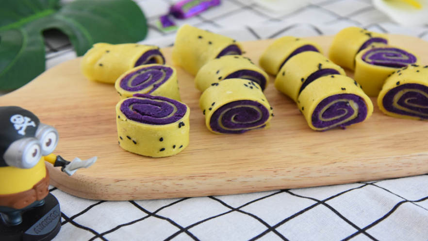 紫薯鸡蛋卷—好吃又营养，关键是颜值也高
