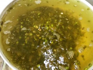 清热解毒海带薏仁绿豆糖水,滚开后转中小火慢慢熬煮