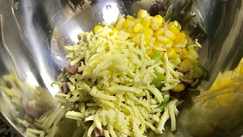 玉米火腿焗土豆,芝士