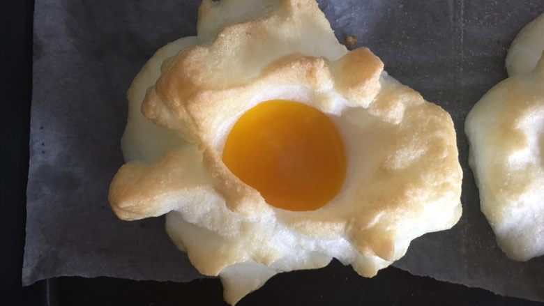 云朵鸡蛋,烤熟