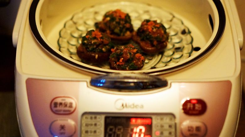 蒸菜篇:电饭锅版香菇盏,电饭锅蒸煮功能10分钟