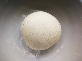 核桃枣馒头,酵母用温水化开，加入面粉中揉成光滑的面团。水量仅供参考，比较每种面粉的吸水性不同。盖保鲜膜发酵。