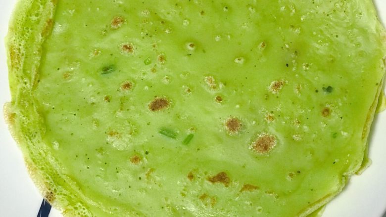 绿色早餐—翡翠春卷,两面煎熟
