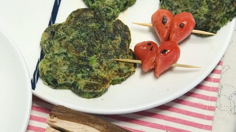 绿色早餐—翡翠春卷,菠菜饼+❤️仔肠
