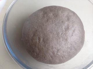 黑芝麻褐麦馒头,放进和面盆里，盖上保鲜膜，在室温下发酵两倍大