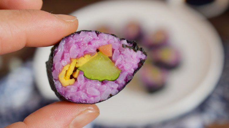 紫薯寿司,成品图