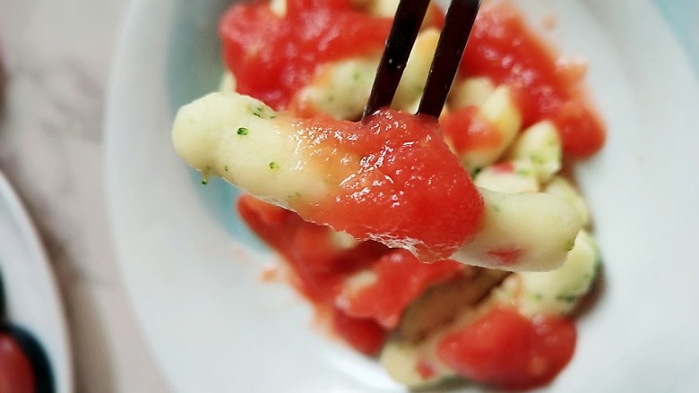 #宝宝辅食#多彩土豆条,淋上自制的番茄酱，真的是舔盘呢！