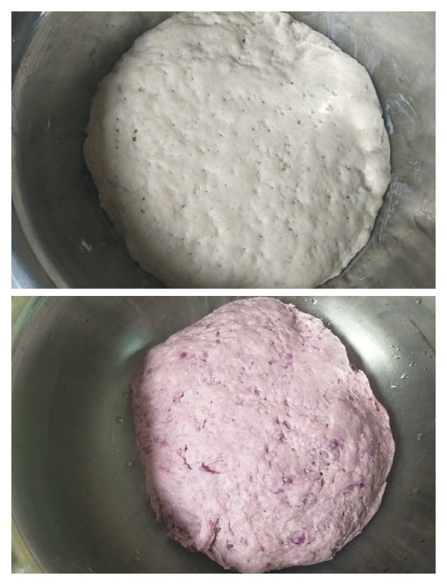 紫薯卷,1小时后，面团发酵至两倍大