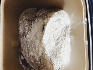 黑麦奇亚籽吐司（无油无糖）,面包机先放入水，然后加入酵母，然后放入面粉类，最后放入盐。启动揉面程序。