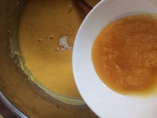 健康粗粮小点心：蜂蜜玉米面饼,再倒入蜂蜜与细盐搅拌均匀。