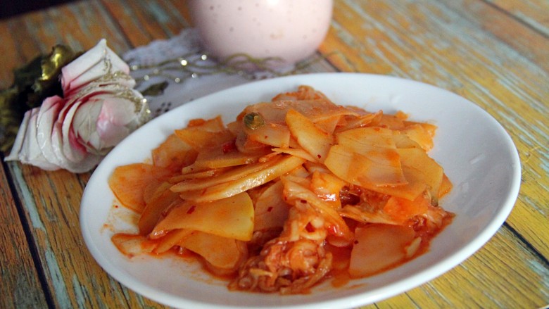韩式炒土豆片,好了，装盘吃吧。