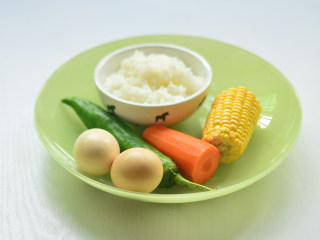 蔬菜米饭饼,材料准备好