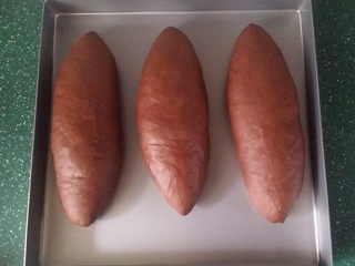 紫薯可可麻薯软欧,发酵至1.5倍大时取出面包胚