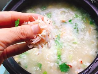 砂锅粥+生滚螃蟹杂蔬粥,最后加入虾米，进行调味，已经很鲜美了不建议加鸡精之类的。