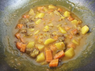咖喱牛肉炖土豆,小火炖20分钟左右即可。
