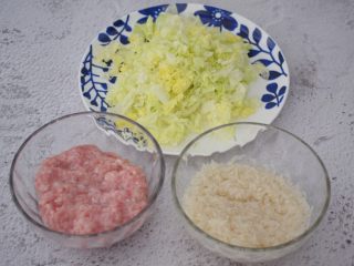 猪肉白菜粥,白菜洗净切成末，大米淘洗干净