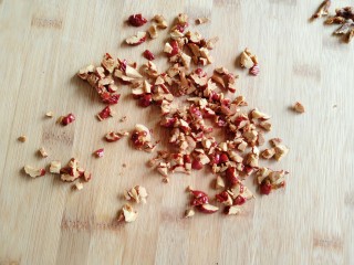 红枣开花馒头,红枣洗净，去核切碎备用。