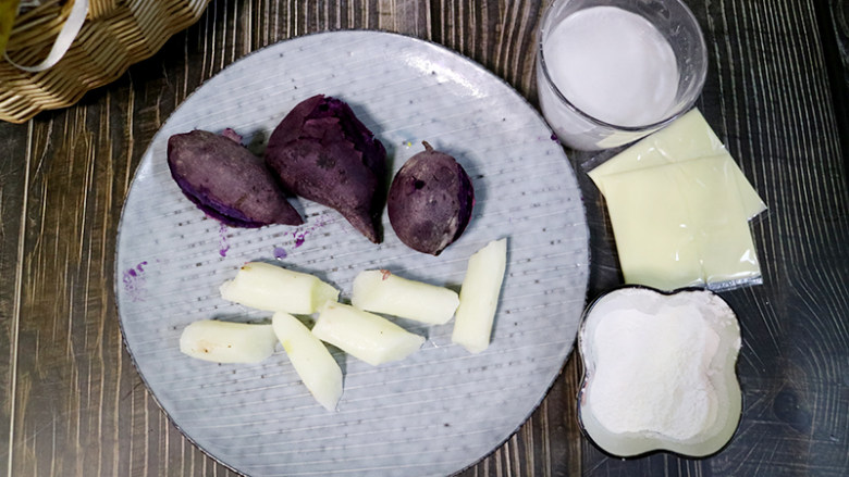 紫薯饼,准备食材