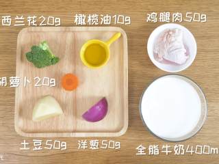 奶炖鲜蔬鸡肉18m+,食材准备~