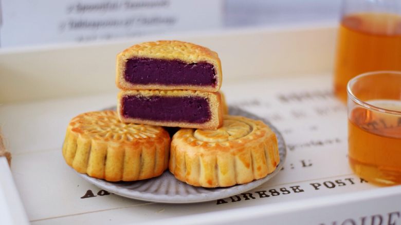 紫薯月饼,成品图