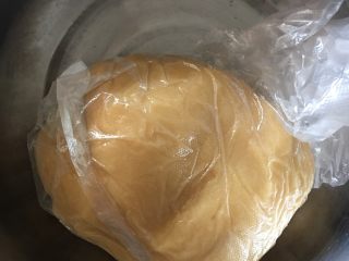 广式奶黄月饼,拌至无干粉的面团，保鲜袋密封静置2小时