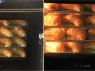 日式盐卷面包,COUSS CO-960S商用热风电烤箱，提前150度预热好，4层烤盘同时放入，烘烤约25分钟。