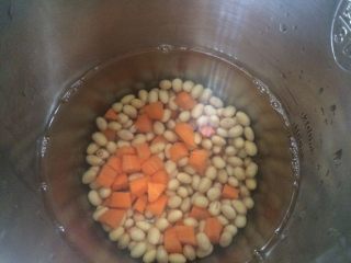 胡萝卜豆浆,加入900ml清水；