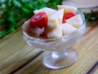 椰浆酸奶水果捞,好了，可以吃了。