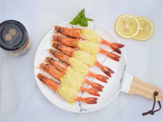 黄梅酱焗虾,成品图